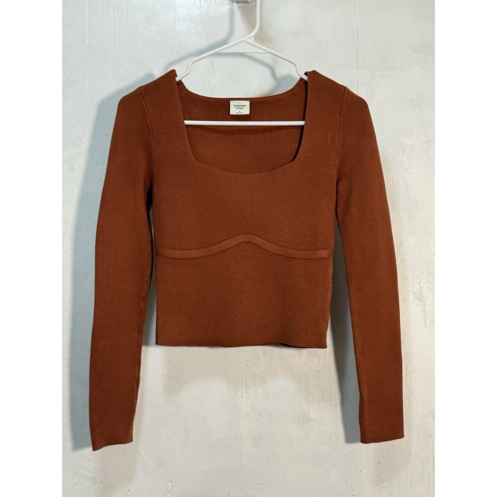 Abercrombie & Fitch Brown Corset Crop Sweater Sz S